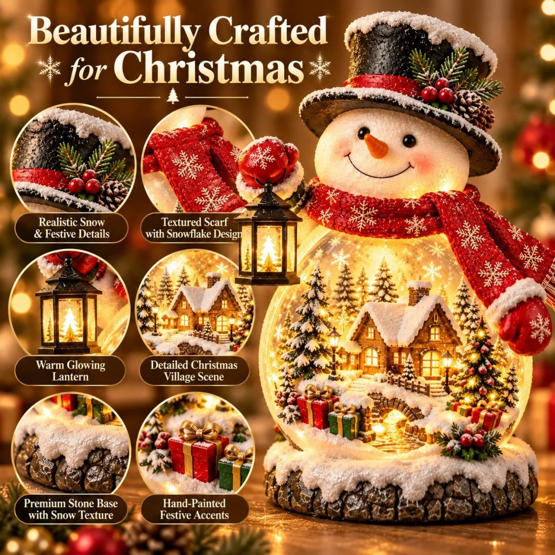 ✨ "Snowman Glow" Christmas Village – A Festive Glowing Table Decoration for the Holidays