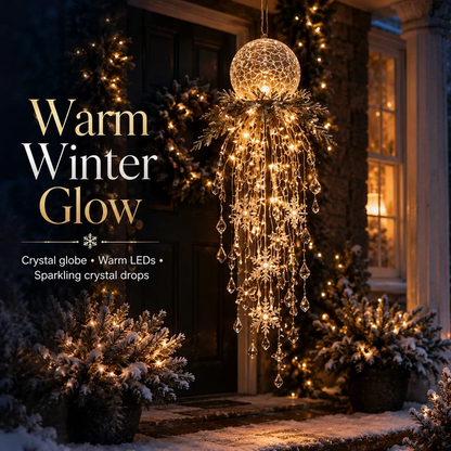 🔥 50% OFF Today 🎅 Christmas Hanging Snowflake & Crystal LED Light | Magical Porch Glow ✨