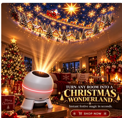 🎄 Turn Any Room Into a Christmas Wonderland – Holiday Projection Night Light