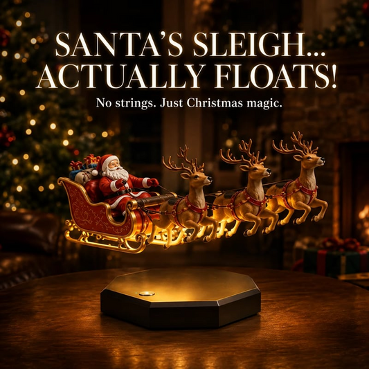 🎅 Floating Santa Sleigh with 3 Reindeer – Magnetic Levitation Christmas Display 💗