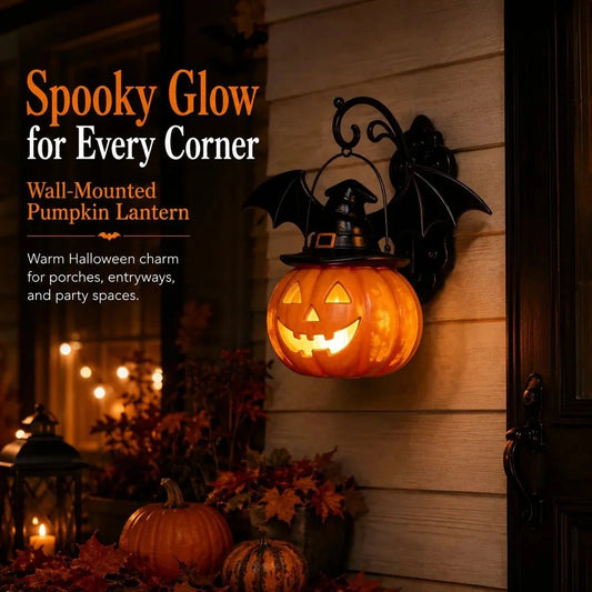 🎉🎃Halloween Early Bird Special Sale OFF🎃 Bat Hat Pumpkin Wall Lamp 🦇