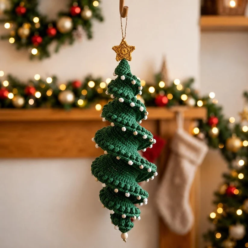 🌲Crochet Snowman Spiral Oranment DIY Kit