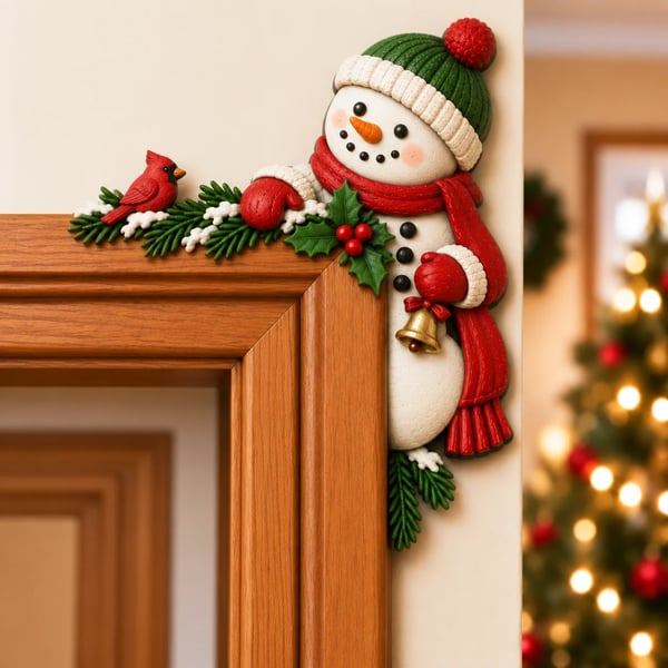 🎅Christmas Peekaboo Door Frame Corner Decor – 3D Holiday Character Decoration