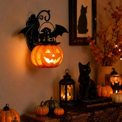 🎉🎃Halloween Early Bird Special Sale OFF🎃 Bat Hat Pumpkin Wall Lamp 🦇