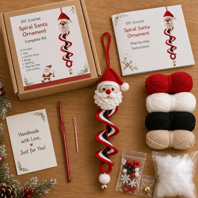 🌲Crochet Snowman Spiral Oranment DIY Kit
