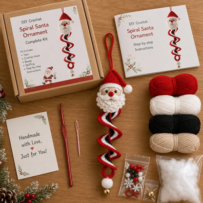 🌲Crochet Snowman Spiral Oranment DIY Kit