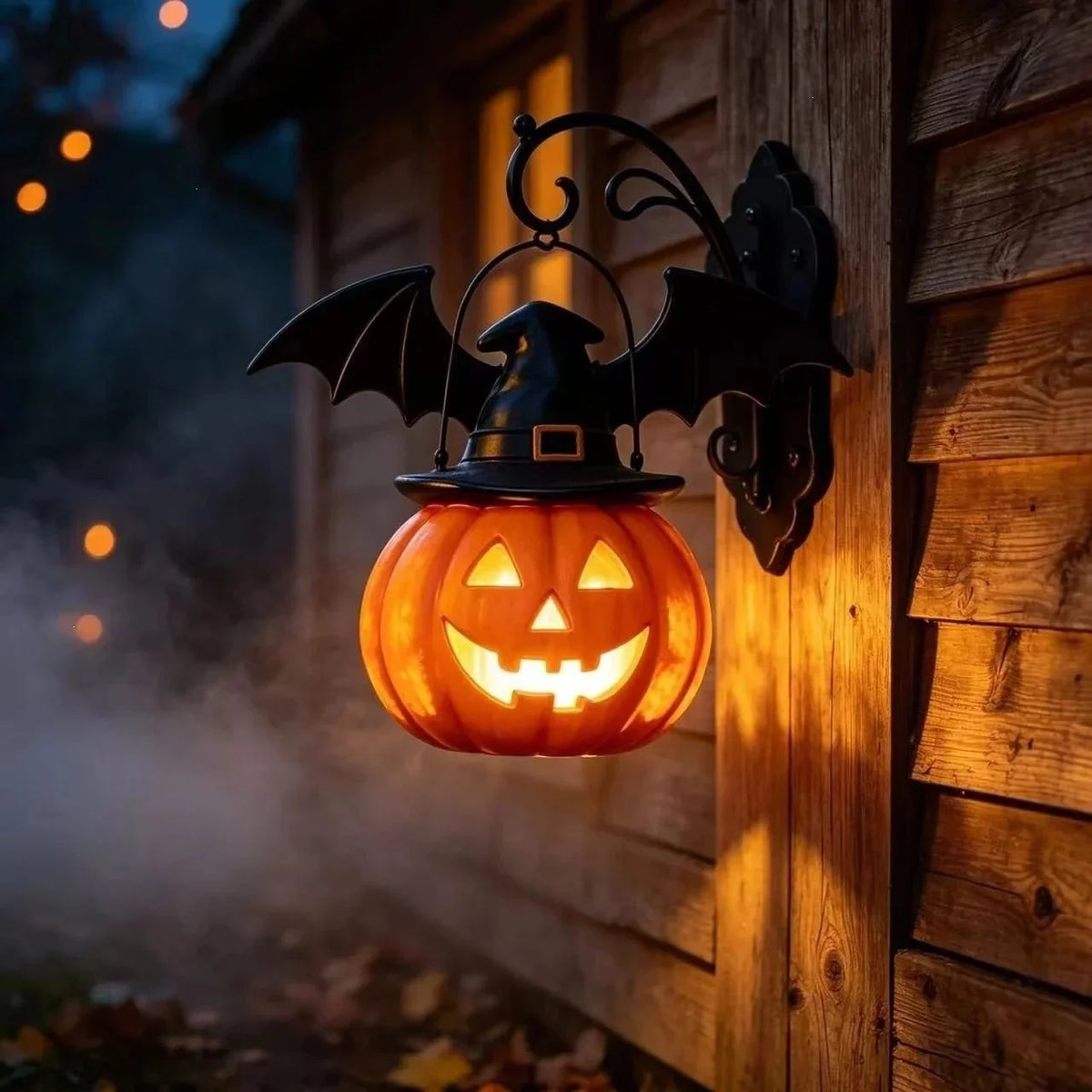 🎉🎃Halloween Early Bird Special Sale OFF🎃 Bat Hat Pumpkin Wall Lamp 🦇