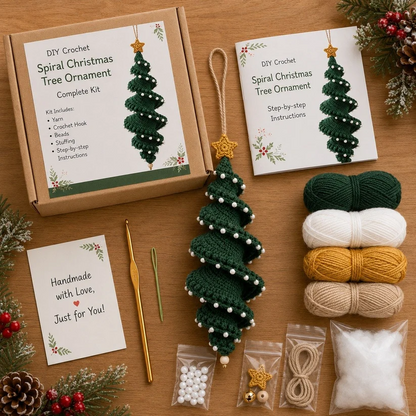 🌲Crochet Snowman Spiral Oranment DIY Kit