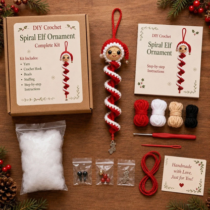 🌲Crochet Snowman Spiral Oranment DIY Kit