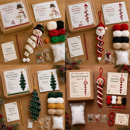 🌲Crochet Snowman Spiral Oranment DIY Kit