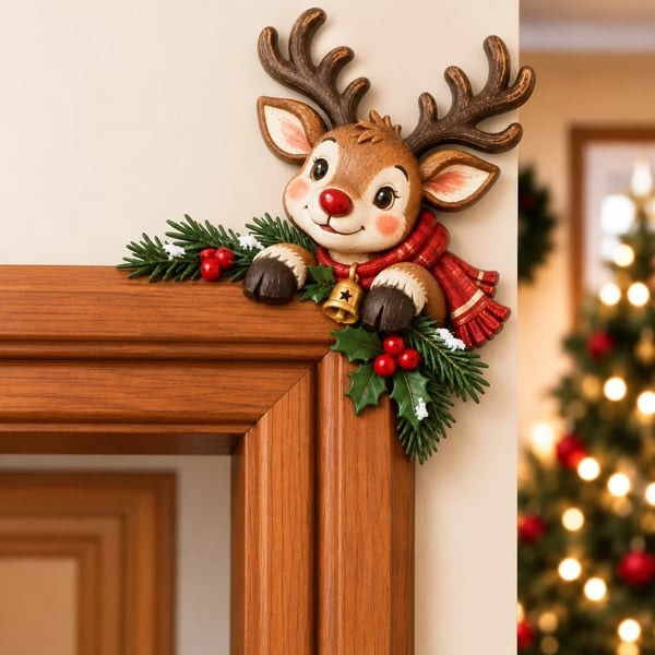 🎅Christmas Peekaboo Door Frame Corner Decor – 3D Holiday Character Decoration