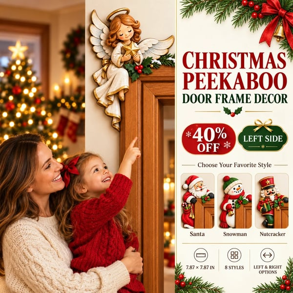 🎅Christmas Peekaboo Door Frame Corner Decor – 3D Holiday Character Decoration