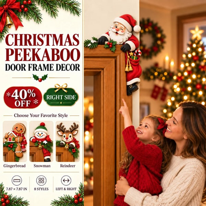 🎅Christmas Peekaboo Door Frame Corner Decor – 3D Holiday Character Decoration
