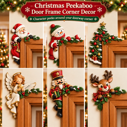 🎅Christmas Peekaboo Door Frame Corner Decor – 3D Holiday Character Decoration