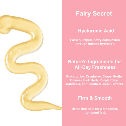 FairySecret® V-Fresh恢复凝胶瓶子，适合女性私密护理，白色包装和透明瓶身设计