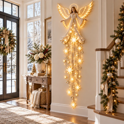 ✨Last Day 50% OFF✨ Angel Blessing Starfall Wall Light™ – Heavenly Christmas Wall Decor