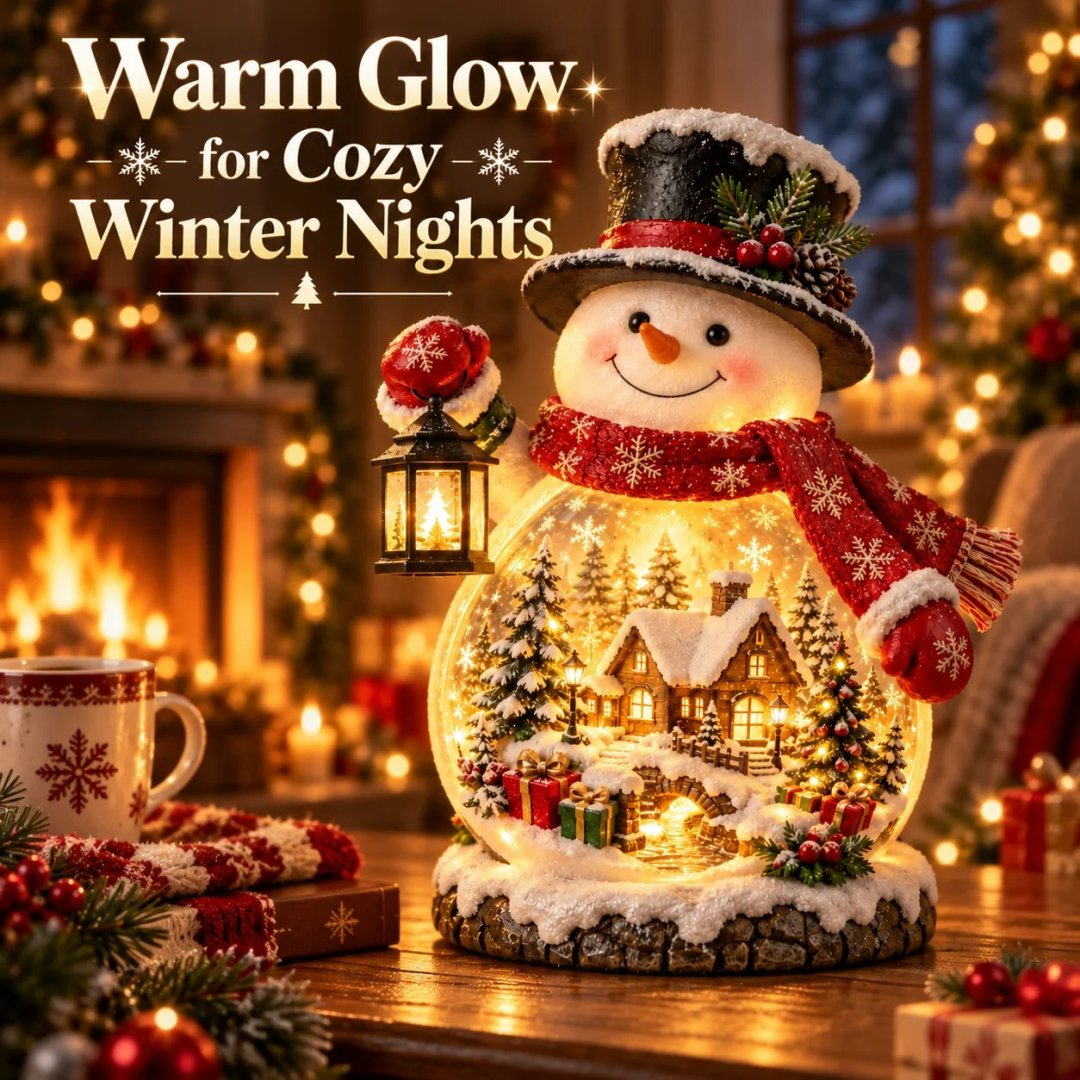 ✨ "Snowman Glow" Christmas Village – A Festive Glowing Table Decoration for the Holidays