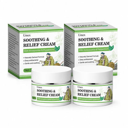 VitalHerb Life乌梅克舒缓 relief 面霜，含金银花和薄荷，30克，2件装，天然植物成分。