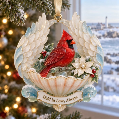 Cardinal & Angel Wing Memorial Ornaments