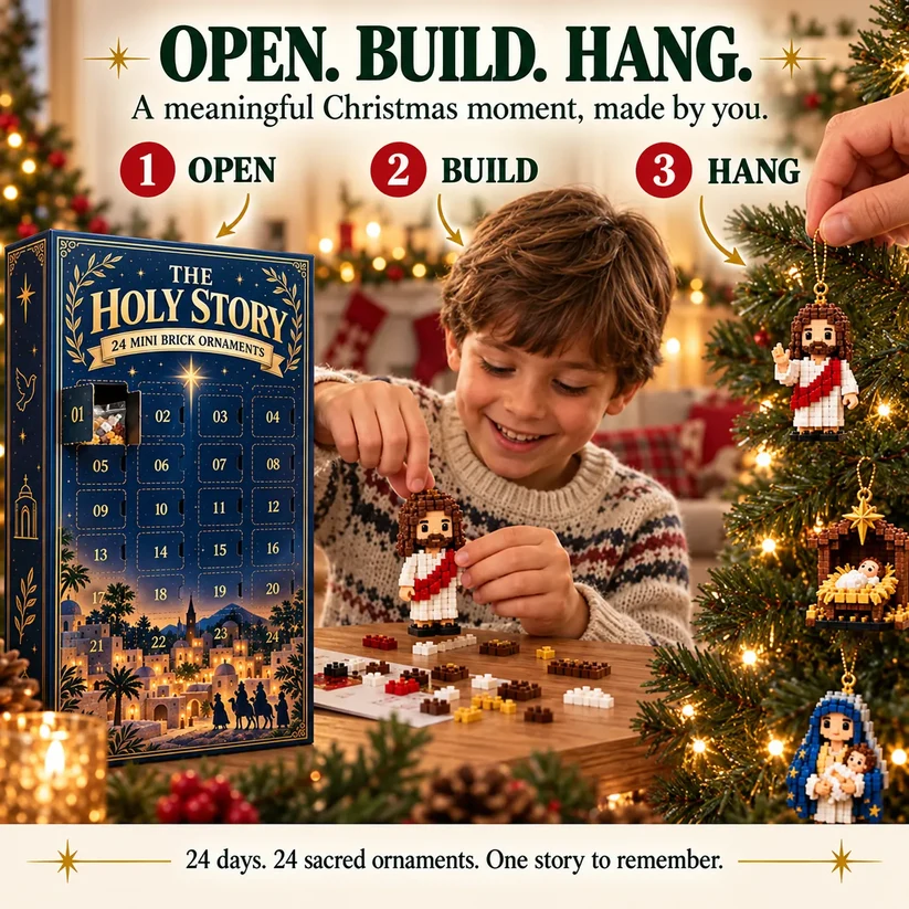 ✝️ 24-Day Holy Story Mini Brick Advent Calendar | 24 Faith-Inspired Christmas Ornament Builds 🎄