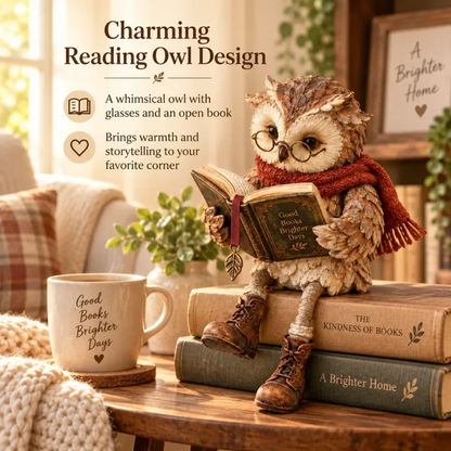 🦉 Reading Owl Figurine with Glasses — A Charming Gift for Book Lovers 📚