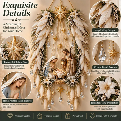 ✨👼 Heavenly Angel Wings Nativity Light✨ – Lighted Christmas Wall Decor ✈️