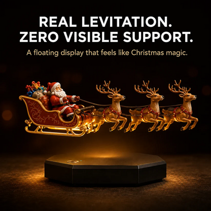 🎅 Floating Santa Sleigh with 3 Reindeer – Magnetic Levitation Christmas Display 💗