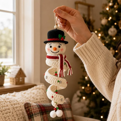 🌲Crochet Snowman Spiral Oranment DIY Kit
