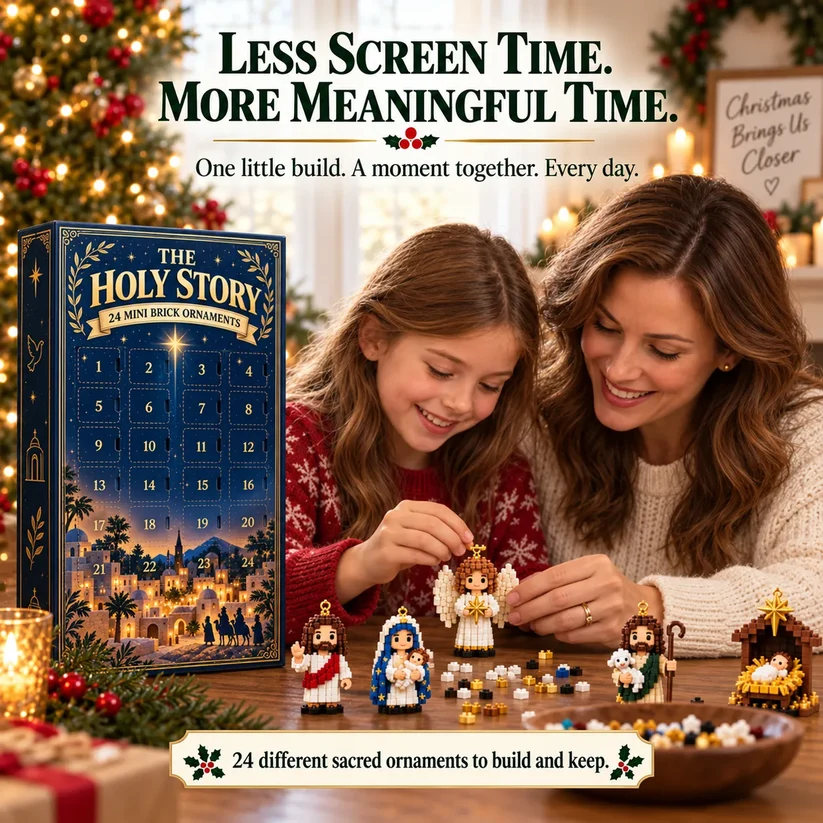 ✝️ 24-Day Holy Story Mini Brick Advent Calendar | 24 Faith-Inspired Christmas Ornament Builds 🎄