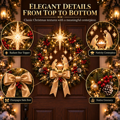 Christmas Wreath – Bethlehem Star Front Door Decor🎄