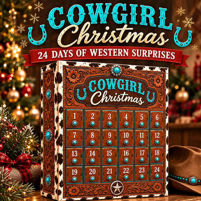 ⏳ Last Day 49% OFF-🤠24-Day Cowgirl Christmas Countdown Calendar