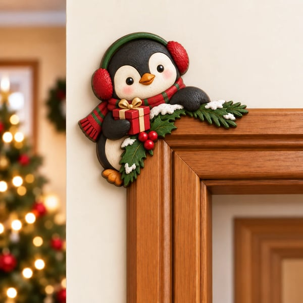 🎅Christmas Peekaboo Door Frame Corner Decor – 3D Holiday Character Decoration