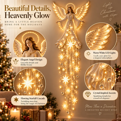 ✨Last Day 50% OFF✨ Angel Blessing Starfall Wall Light™ – Heavenly Christmas Wall Decor