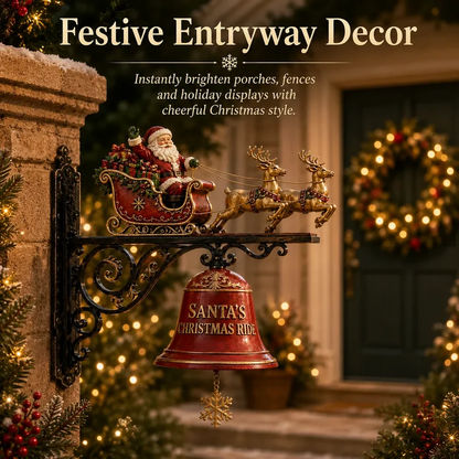 🎅🎄Santa Sleigh with Reindeer & Bell | 3D Christmas Outdoor Decoration
