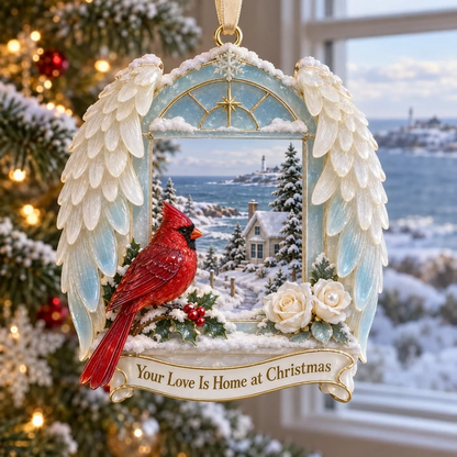 Cardinal & Angel Wing Memorial Ornaments