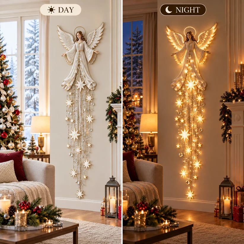 ✨Last Day 50% OFF✨ Angel Blessing Starfall Wall Light™ – Heavenly Christmas Wall Decor