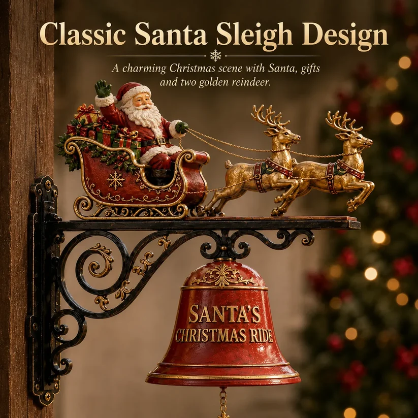 🎅🎄Santa Sleigh with Reindeer & Bell | 3D Christmas Outdoor Decoration