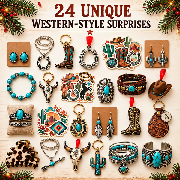 ⏳ Last Day 49% OFF-🤠24-Day Cowgirl Christmas Countdown Calendar
