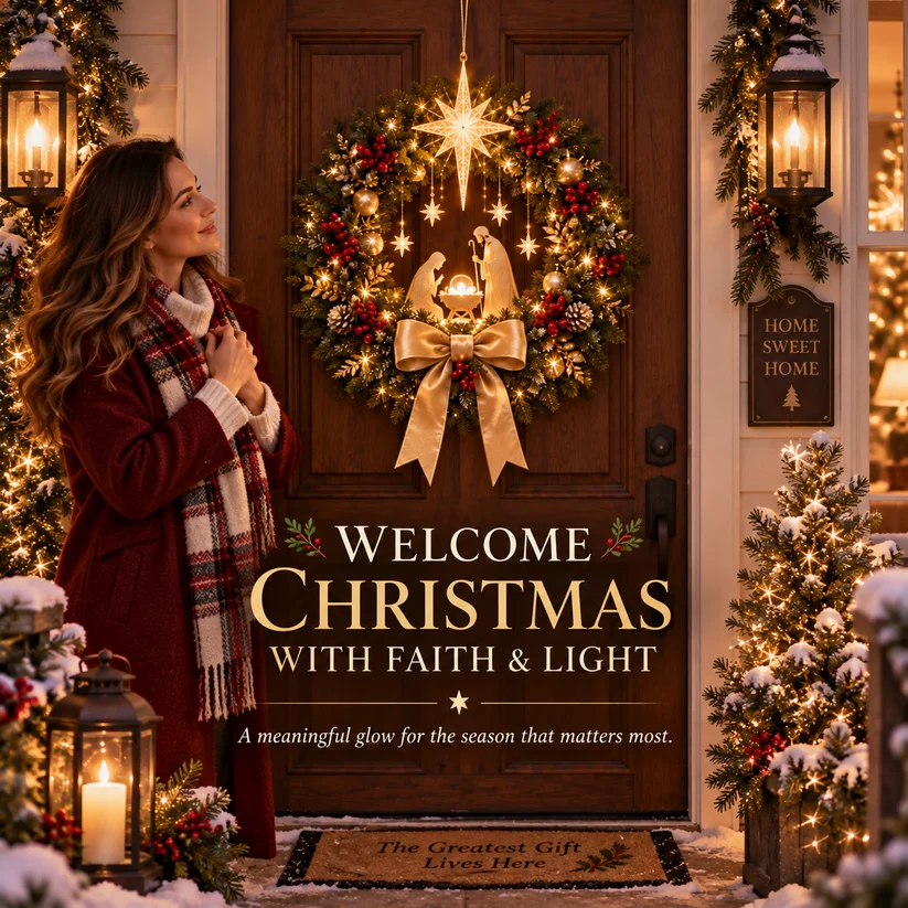 Christmas Wreath – Bethlehem Star Front Door Decor🎄