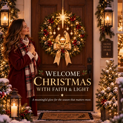 Christmas Wreath – Bethlehem Star Front Door Decor🎄