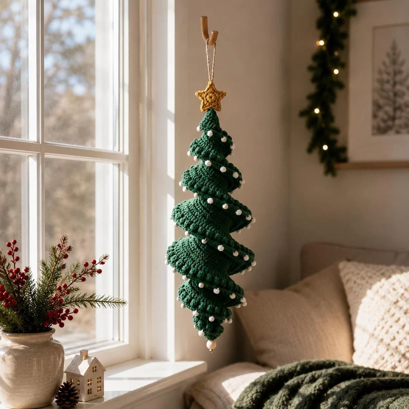 🌲Crochet Snowman Spiral Oranment DIY Kit