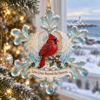 Cardinal & Angel Wing Memorial Ornaments