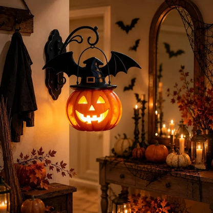 🎉🎃Halloween Early Bird Special Sale OFF🎃 Bat Hat Pumpkin Wall Lamp 🦇