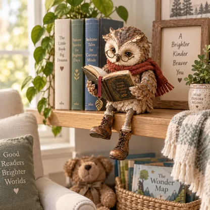 🦉 Reading Owl Figurine with Glasses — A Charming Gift for Book Lovers 📚