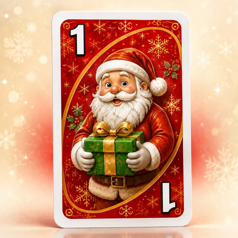 🔥Last Day 50% OFF🎉-🃏UNO Christmas Edition🎄 Holiday Family Card Game with 112 Festive Cards