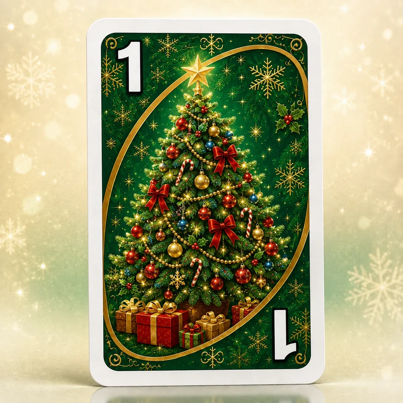 🔥Last Day 50% OFF🎉-🃏UNO Christmas Edition🎄 Holiday Family Card Game with 112 Festive Cards