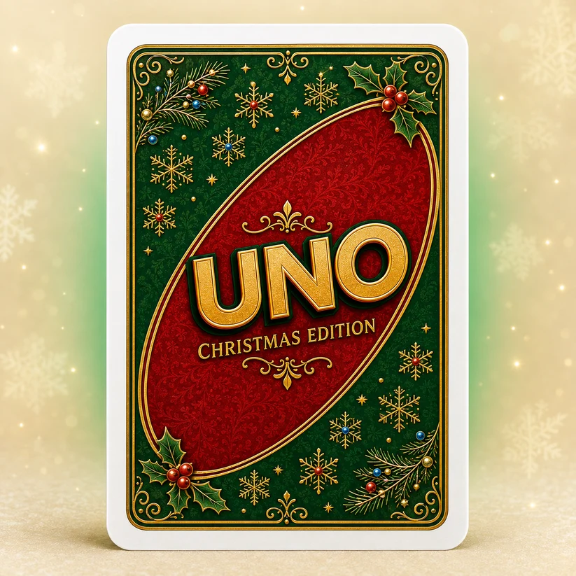 🔥Last Day 50% OFF🎉-🃏UNO Christmas Edition🎄 Holiday Family Card Game with 112 Festive Cards