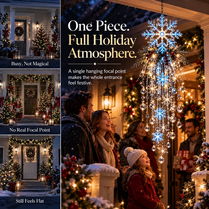🔥 50% OFF Today 🎅 Christmas Hanging Snowflake & Crystal LED Light | Magical Porch Glow ✨