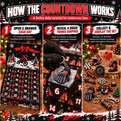 🏍️ MotoRushTM 24-Day Motocross Advent Calendar – Daily Rider Surprises for Bike Fans