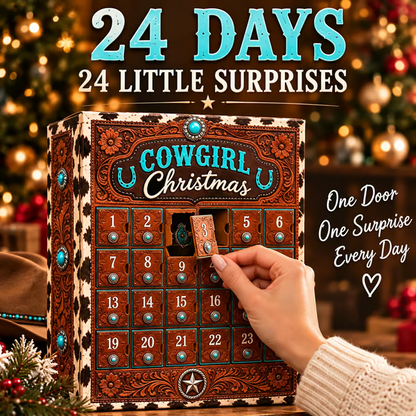 ⏳ Last Day 49% OFF-🤠24-Day Cowgirl Christmas Countdown Calendar